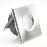 Support downlight étanche IP65 carré Mat chrome