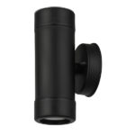 Applique extérieur noir forme cylindrique 2 spots