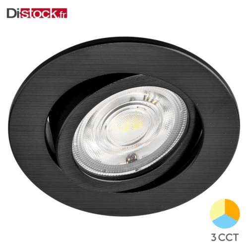 Spot LED encastrable 3en1 rond noir