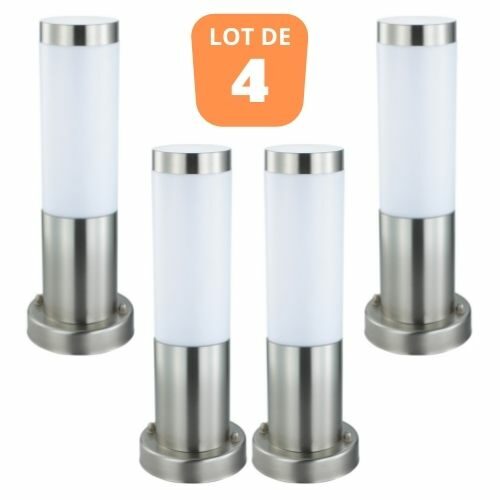 Lot de 4 Bornes extérieur inox e27