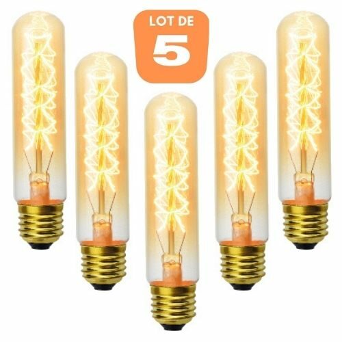 Lot de 5 ampoules T28 décoart incandescente vintage tube