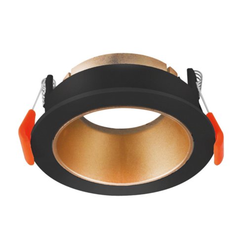 Support de spot Beta R2 rond noir/cuivre-doré