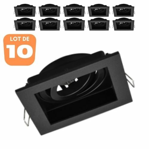 Lot de 10 Supports de spots Beta R4 carré noir MR16
