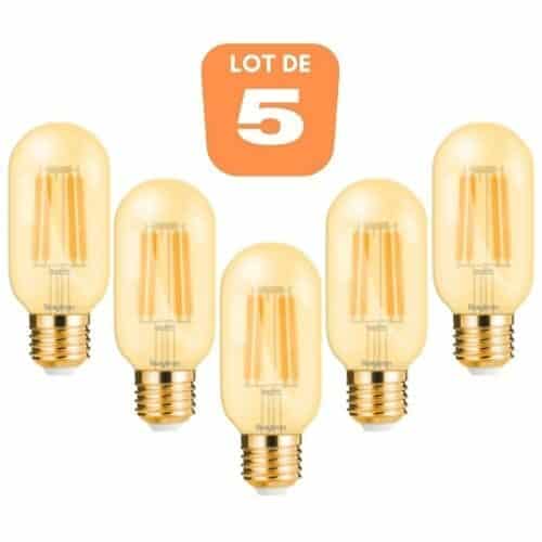 Lot de 5 ampoules LED T45 filament