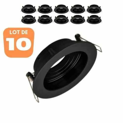 Lot de 10 supports de spots Beta R3 rond noir MR16