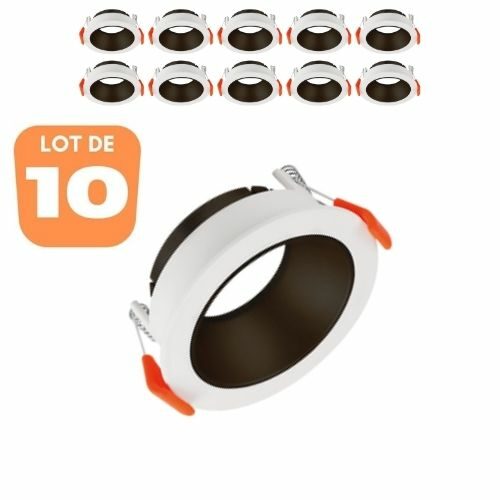 Lot de 10 supports de spots Beta R1 rond blanc/noir MR16