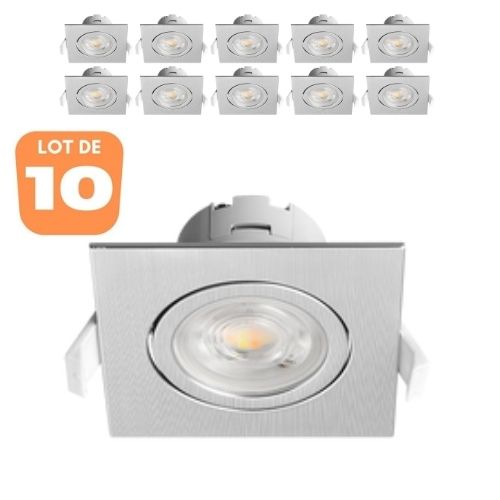 Spot LED encastrable 3en1 rond noir 7W IP20