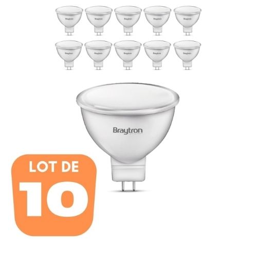 Lot de 10 ampoules LED GU5.3 5W 6500K 110° Ampoule Distock.fr