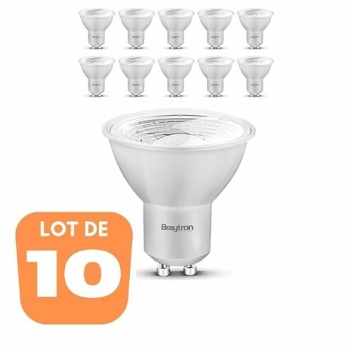 Lot de 10 ampoules LED GU10 5W 2700K 38°