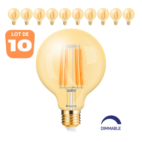 Lot de 10 ampoules LED G95 Dimmables