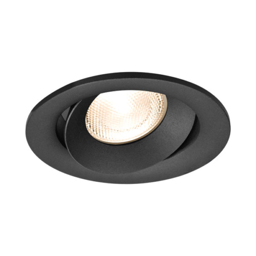Fixation spot, rond, noir, orientable, diamètre 95mm, aluminium