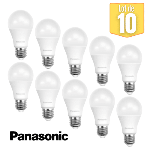 Lot de 10 Ampoules LED Panasonic E27 A60