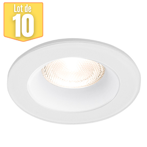 Lot de 10 supports de spots encastrables rond blanc
