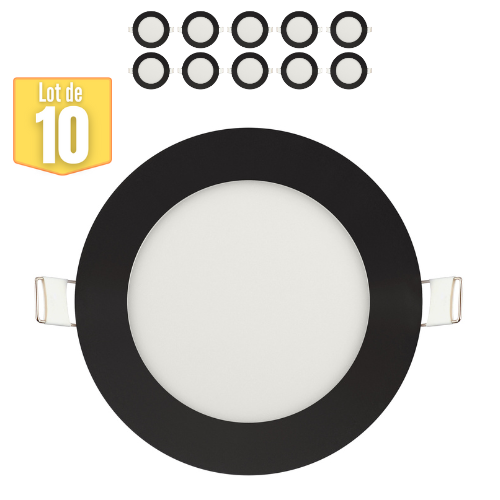 Lot de 10 Dalles LED Noir