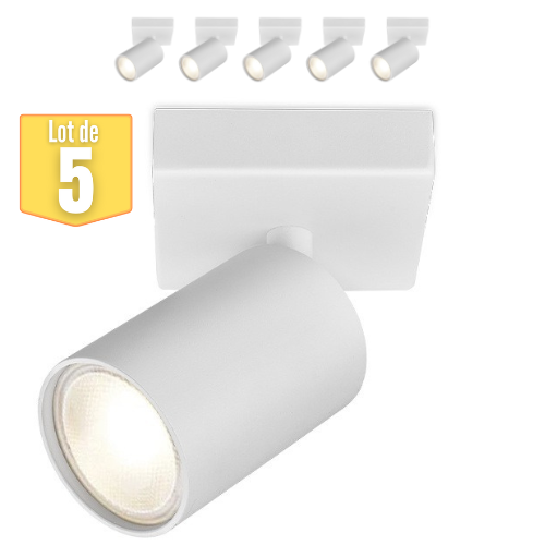 lot de 5 Spots saillies BETA-T1 Blanc