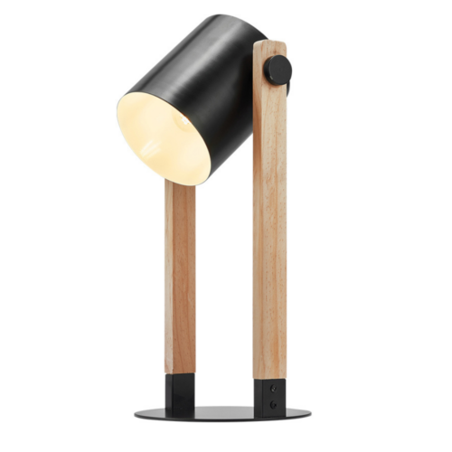 Lampe de table métal et bois