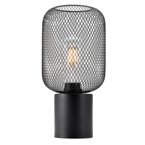 Lampe de table métal noir grillagé
