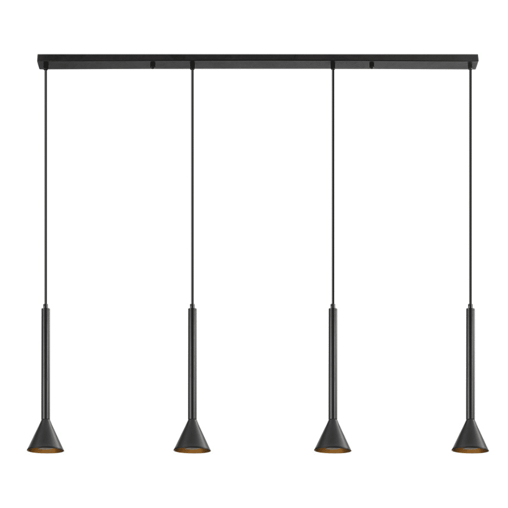 Rail de suspension décoratif 4x10W métal noir