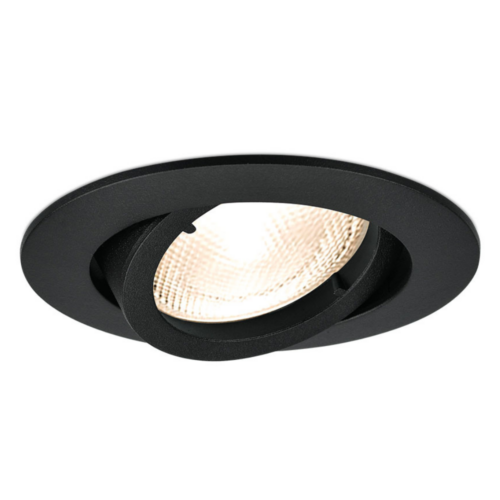 Support de spot rond noir orientable