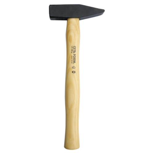 Marteau de menuisier L.300mm avec manche en bois et tête noire, outil de frappe pour bois.