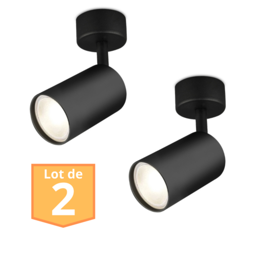 Lot de 2 Spots de plafond orientables noir