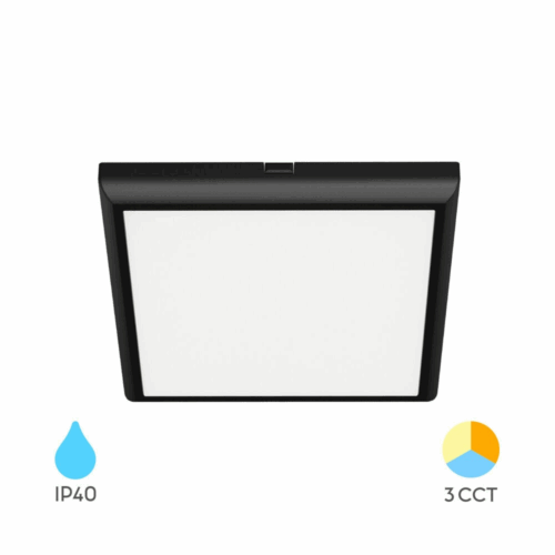 Plafonnier LED noir encastrable ou saillie