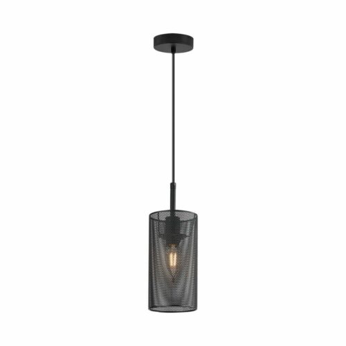 Suspension LED noire minimaliste 1xE14 en métal pour éclairage moderne et épuré