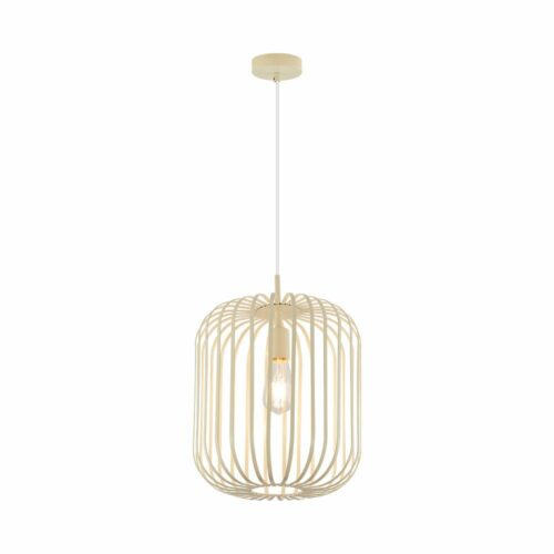 Suspension décorative en métal beige 1xE27 au style épuré pour ambiance naturelle et moderne