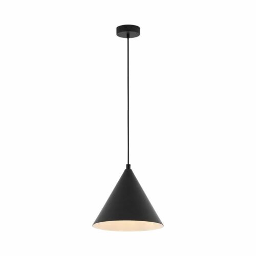Suspension décorative noire en métal avec douille E27, 23W max – Modèle BV05-00061 – IP20 intérieur