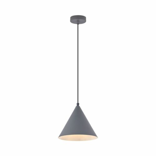 Suspension décorative en métal gris avec douille E27, 23W max – Modèle BV05-00062 – Design intérieur moderne IP20