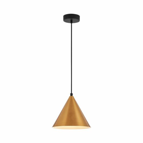 Suspension décorative en métal doré avec douille E27 – Modèle BV05-00065 – Luminaire élégant pour intérieur