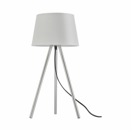 Lampe de table décorative en métal blanc avec abat-jour tissu – Modèle BV06-00020 – Éclairage d’ambiance pour intérieur