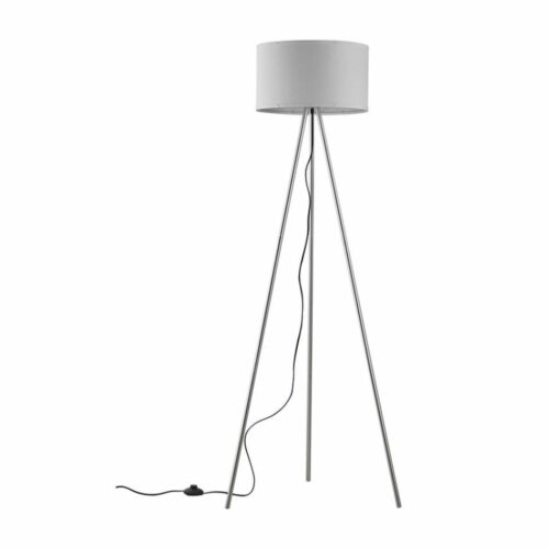 Lampadaire décoratif blanc en métal et tissu – Modèle BV06-00030 – Éclairage d’ambiance intérieur