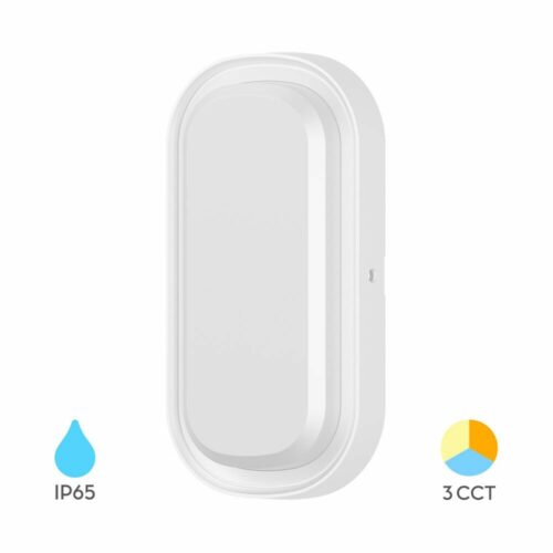 Applique extérieure LED 12W 3IN1 IP65 blanc polycarbonate pour éclairage jardin terrasse