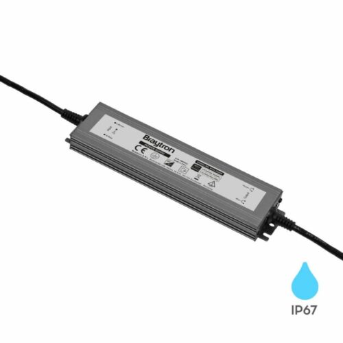 Bloc d’alimentation électrique 100W étanche IP67 BY01-01000, boîtier aluminium noir pour usage intérieur et extérieur