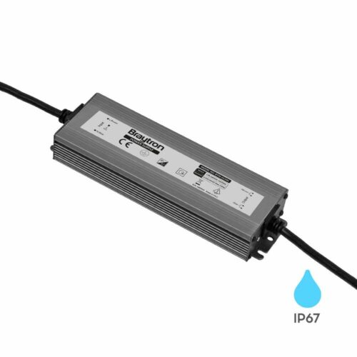 Bloc d’alimentation électrique 150W étanche IP67 BY01-01500, boîtier aluminium noir robuste pour usage intérieur et extérieur