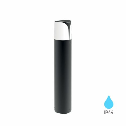 Balise extérieure BRAYTRON en aluminium gris, 500 mm, IP44 étanche et IK08 résistante aux chocs, compatible ampoule E27 23W