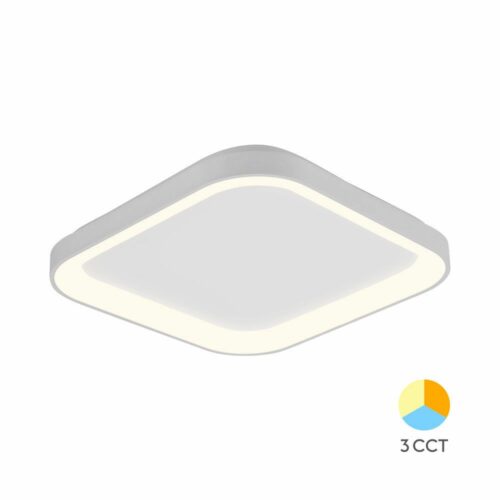 Plafonnier LED design blanc Bella 36W – lumière 3 températures (chaud, neutre, froid) – 4260 lumens – BRAYTRON