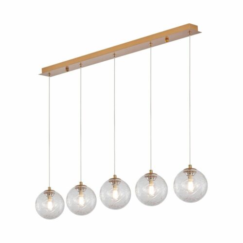Suspension décorative BRAYTRON 5xG9 dorée – luminaire élégant pour intérieur contemporain