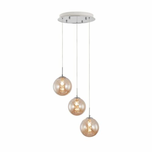 Suspension décorative BRAYTRON BV01-00035 – finition ambre avec 3 douilles G9
