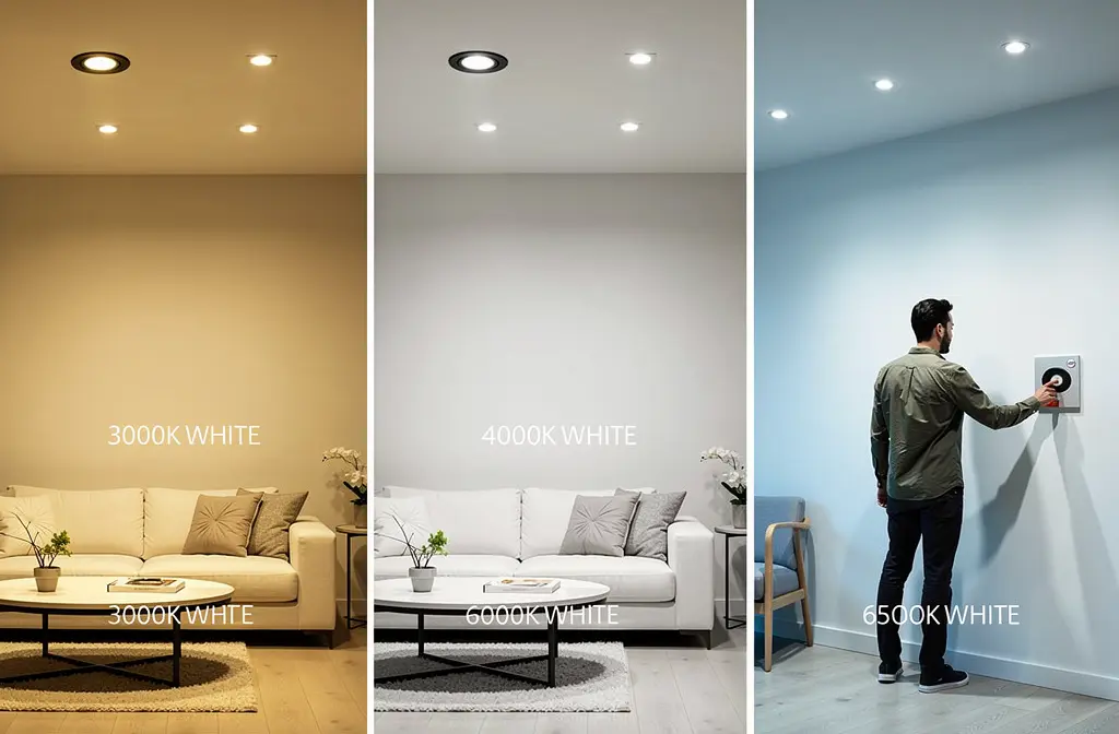 Spot LED Braytron 3 en 1 encastré au plafond avec sélecteur de température de couleur