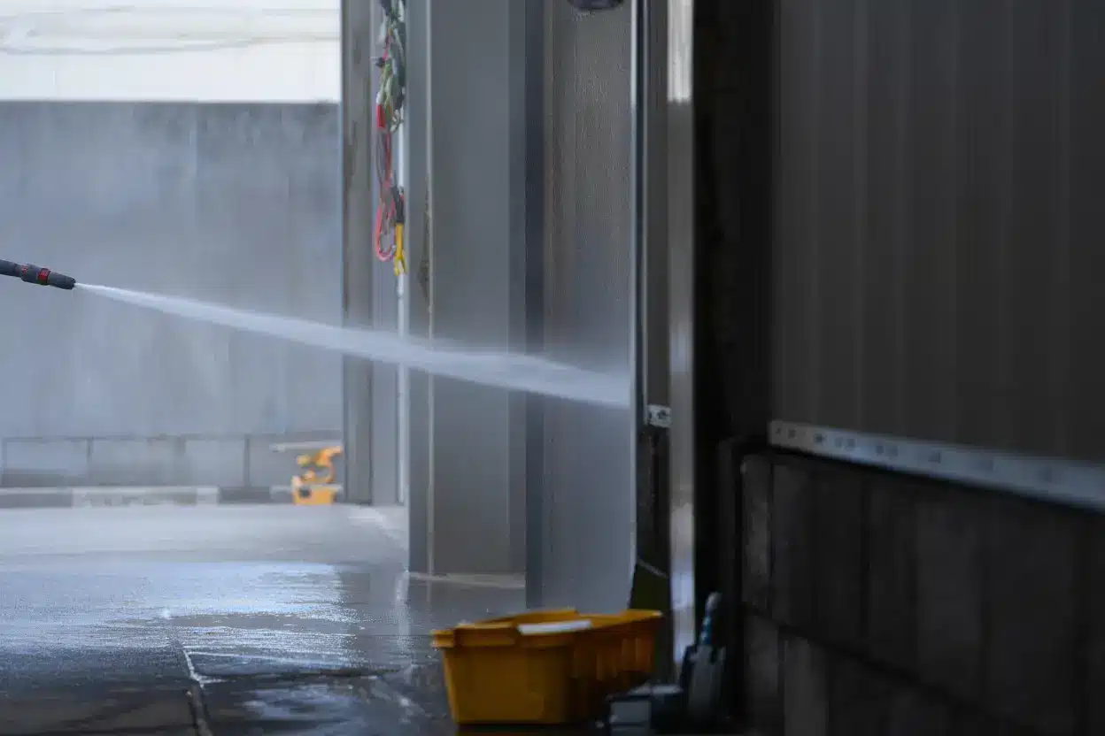 Atelier de lavage avec jets haute pression