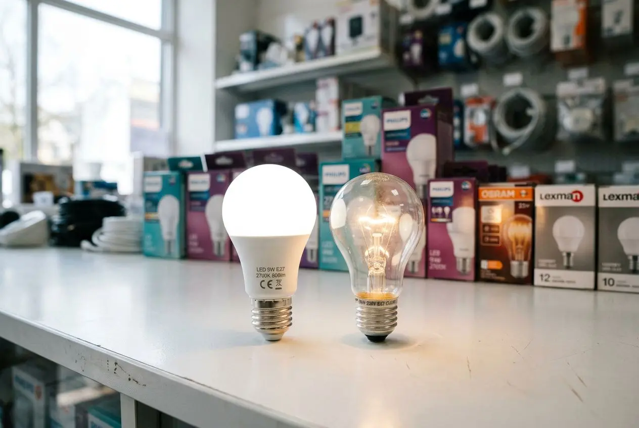 Comparaison ampoule LED et incandescente