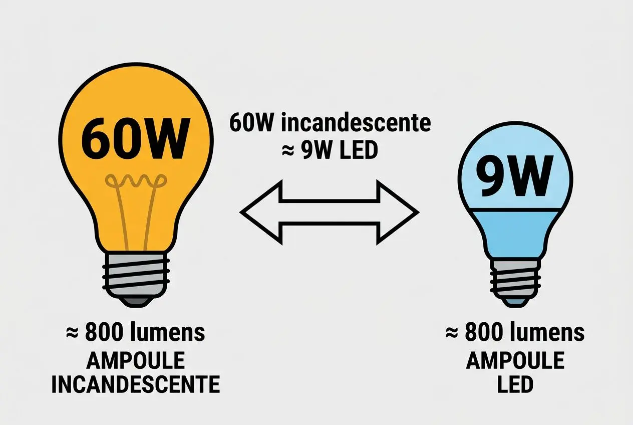 Comparaison entre ampoules incandescentes et LED