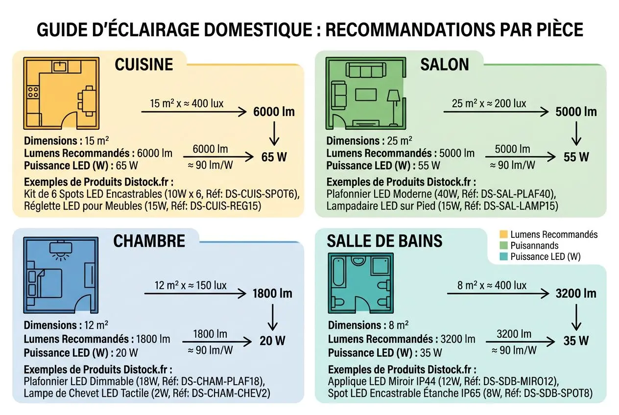 Dimensionnement LED par pièce