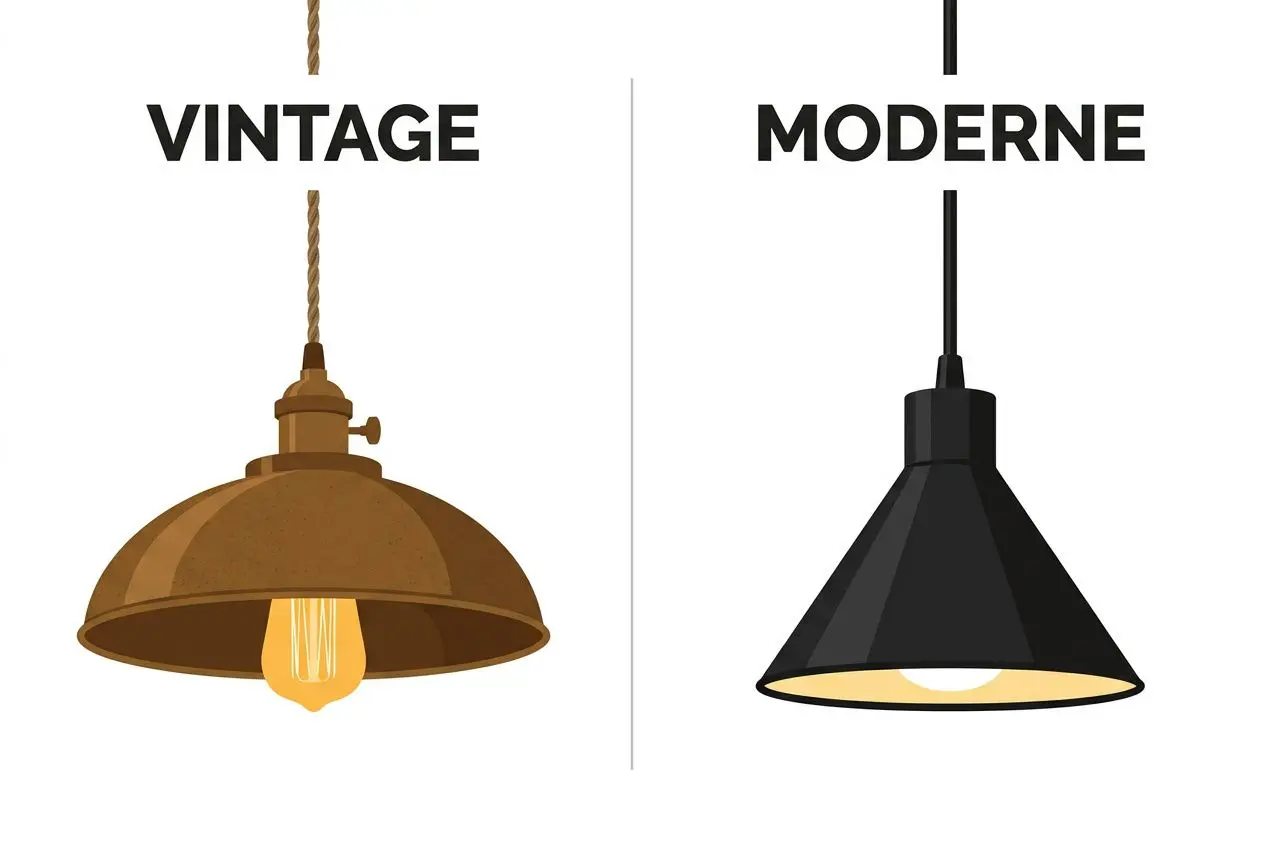 Comparaison suspension industrielle vintage et moderne
